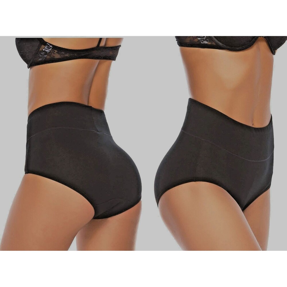 Womens 3XL Black Cotton High Waist Panties Soft Full Briefs Tummy Everyday Comfy